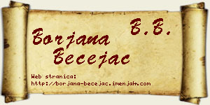 Borjana Bečejac vizit kartica
